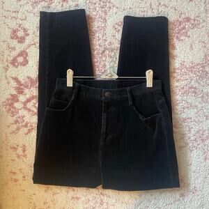 Vintage 90s Black Corduroy High Waist Dark Academia‎ Pants